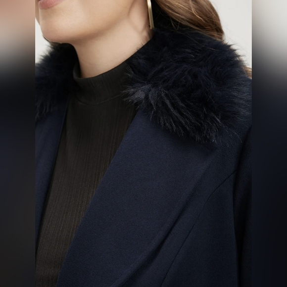 NWT BloomChic Single Breasted Fuzzy Trim Pea Coat Size 18-20 / 2X - Picture 7 of 10